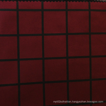 Plaid Print Suede Fabric for Garment